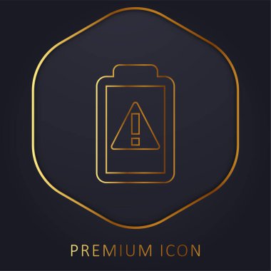 Pil altın çizgisi prim logosu veya simgesi