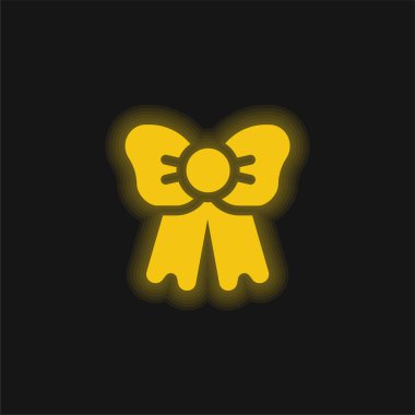 Baş sarı parlak neon simgesi