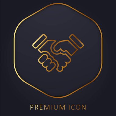 Agreement golden line premium logo or icon clipart