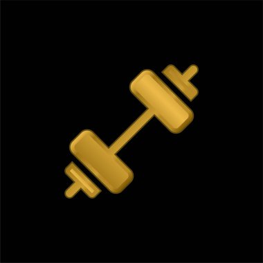 Altın halterli metalik simge veya logo vektörü