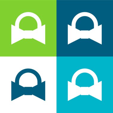 Baş Kravat Düz 4 renk minimal simge seti