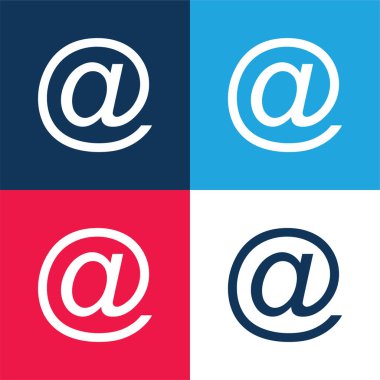 Mavi ve kırmızı dört renk en küçük simge kümesinde