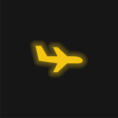 Uçan sarı parlak neon simgesi