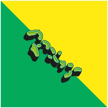 Bahamalar Yeşil ve Sarı Modern 3D vektör simgesi logosu