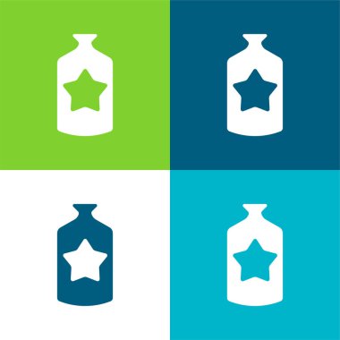 Şişe Düz 4 renk en küçük simge kümesi