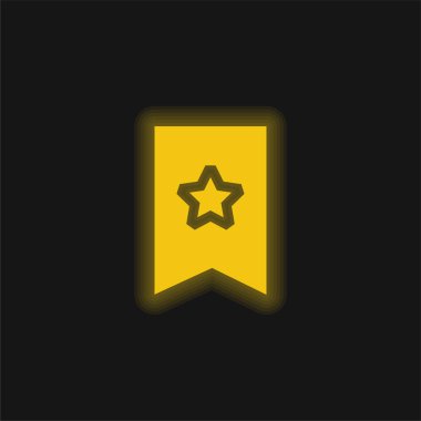 Yer imi sarı parlak neon simgesi