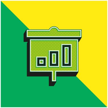 Analiz Yeşil ve Sarı 3D modern vektör simgesi logosu