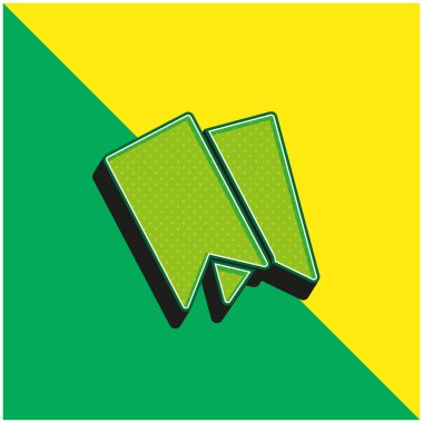 Bookmarks Green and yellow modern 3d vector icon logo clipart