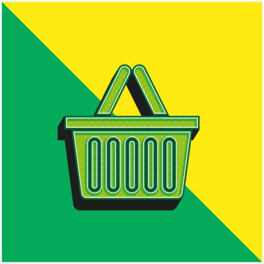 Sepet Yeşil ve Sarı modern 3D vektör simgesi logosu