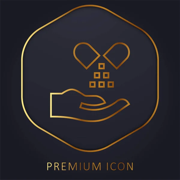 Логотип Иконка Золотой Линии Альтернативной Медицины — стоковый вектор