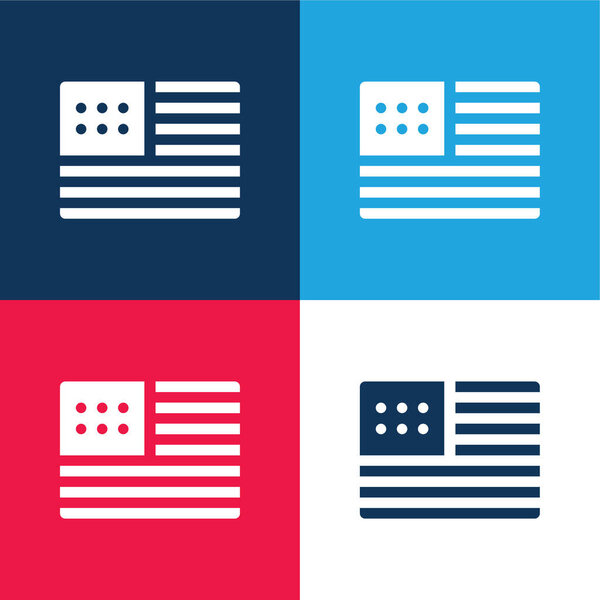 Америка синий и красный четыре цвета минимальный набор значков