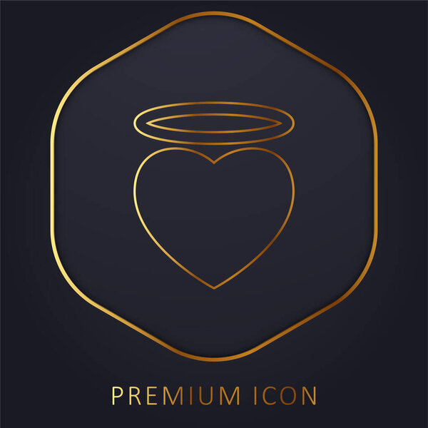 Сердце ангела с золотым логотипом или значком премиум-класса Halo