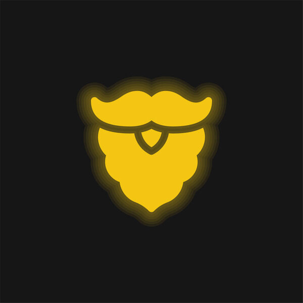 Желтая сияющая неоновая икона