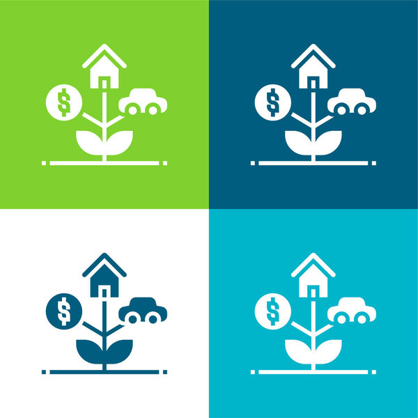 Assets Flat four color minimal icon set