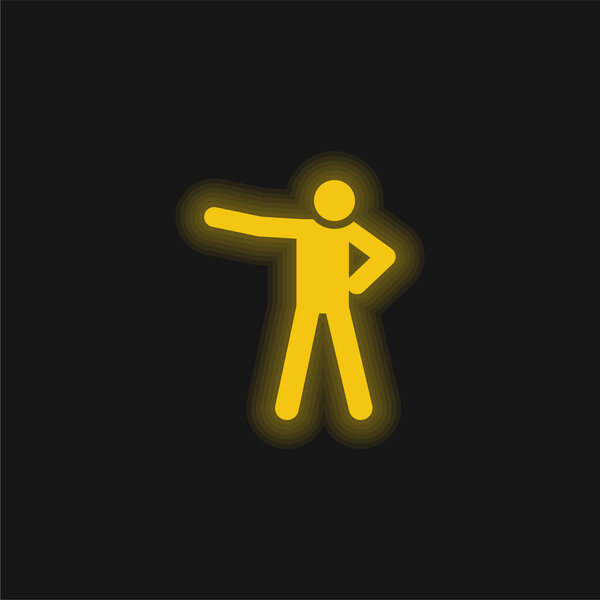 Breakdance yellow glowing neon icon