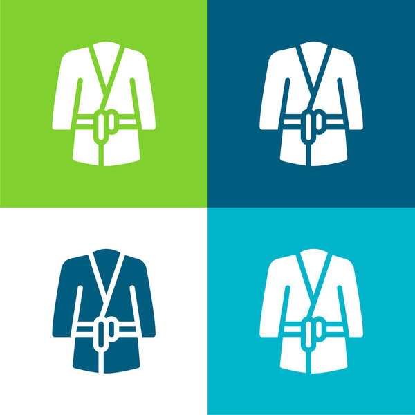 Халат Плоский четырехцветный минимальный набор значков