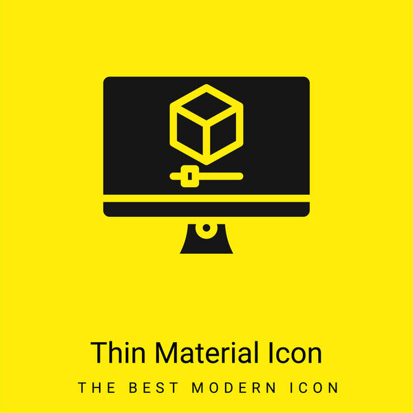 3d Graphics minimal bright yellow material icon
