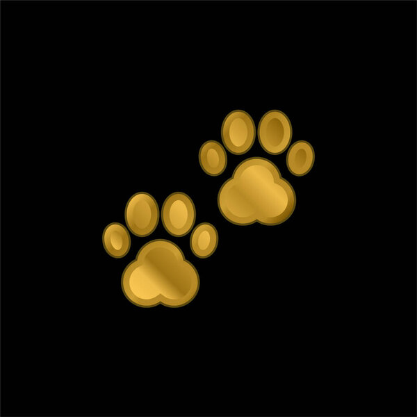 Animal Prints gold plated metalic icon or logo vector