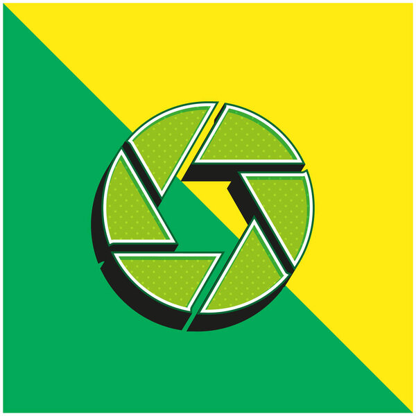 Aperture Green and yellow modern 3d vector icon logo