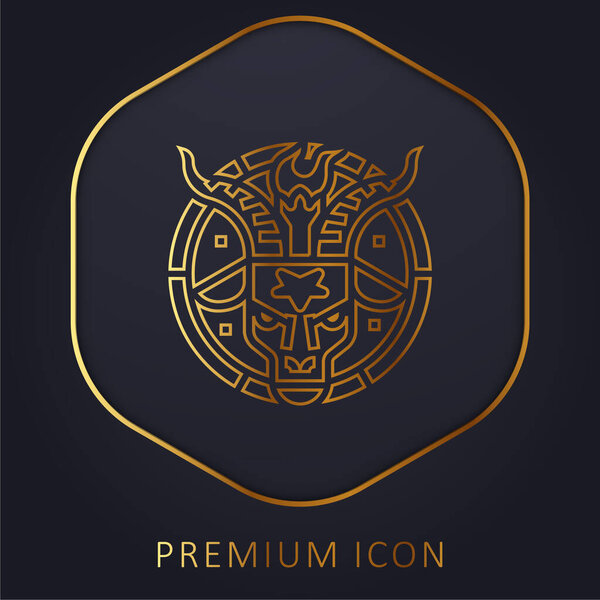 Baphomet golden line premium logo or icon