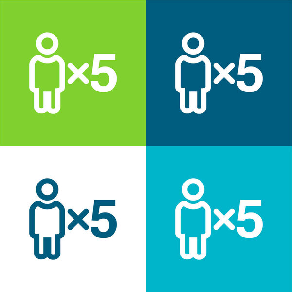 Плоский четырехцветный минимальный набор иконок