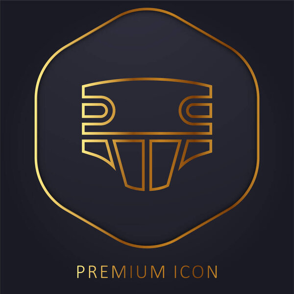 Adult Diapers golden line premium logo or icon