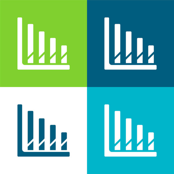 Аналитика Плоские четыре цвета минимальный набор значков