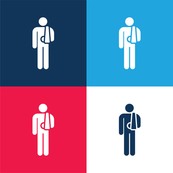 Авария синий и красный четыре цвета минимальный набор значков