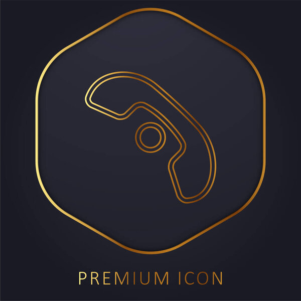 Аурикулярный контур знака с маленьким круглым золотым логотипом или значком премиум-класса