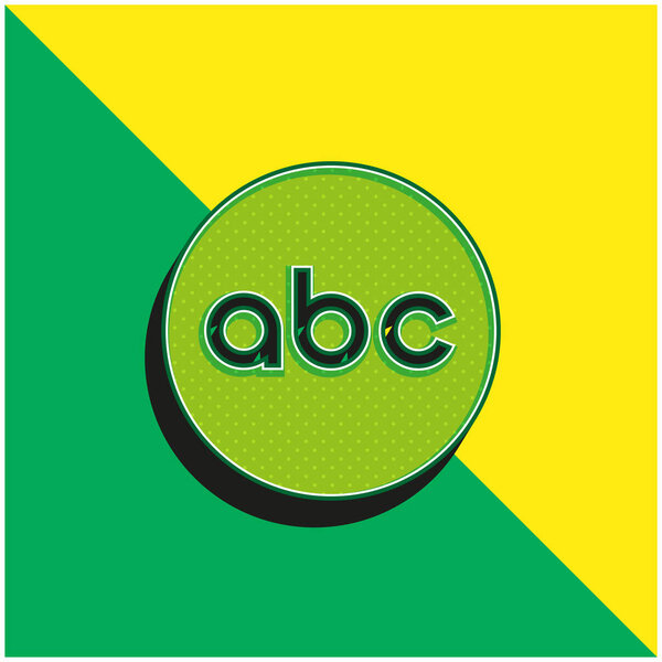 Green and yellow modern 3d vector icon logo