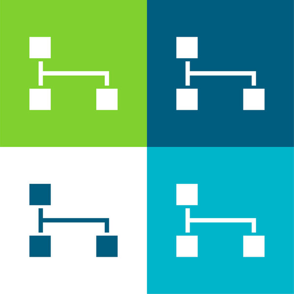 Черные квадраты и линии в графике интерфейса Плоский четырехцветный минимальный набор значков