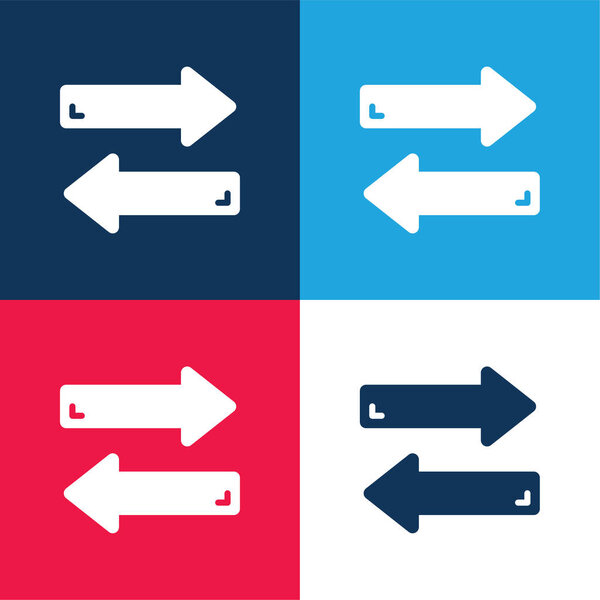 Стрелки синие и красные четыре цвета минимальный набор значков