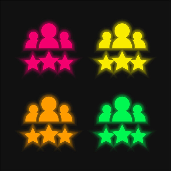 Best Employee four color glowing neon vector icon