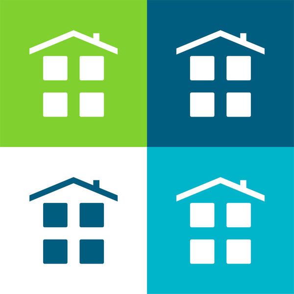 Приложения Плоские четыре цвета минимальный набор значков