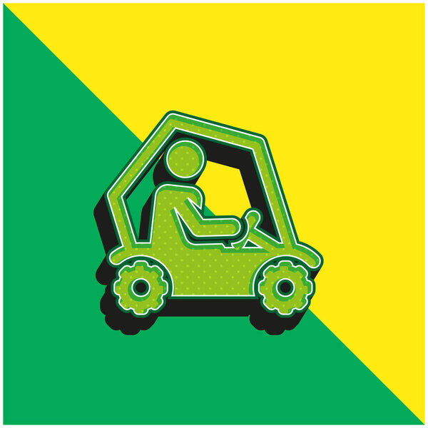 All Terrain Green and yellow modern 3d vector icon logo