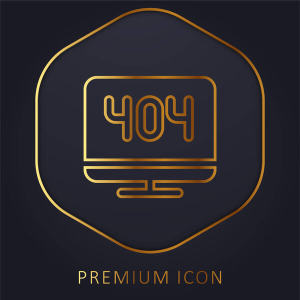 404 Error golden line premium logo or icon