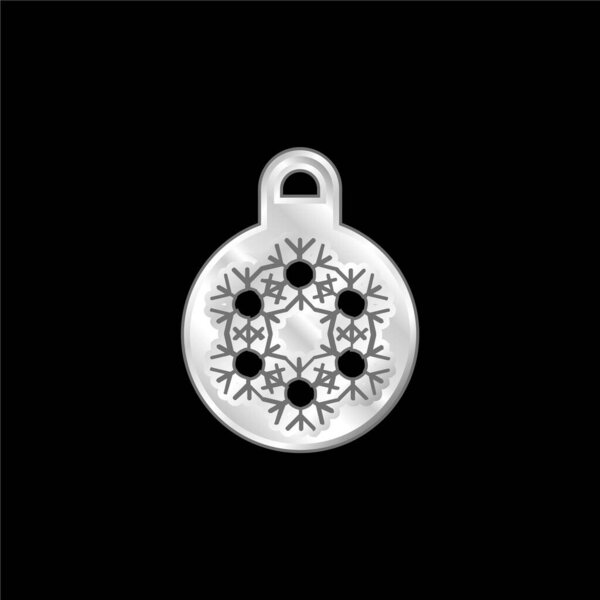 Bauble silver plated metallic icon