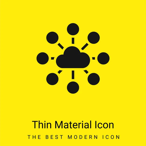 Big Data Minimal Bright Yellow Material Icon — Stock Vector