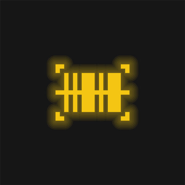 Bar Code yellow glowing neon icon