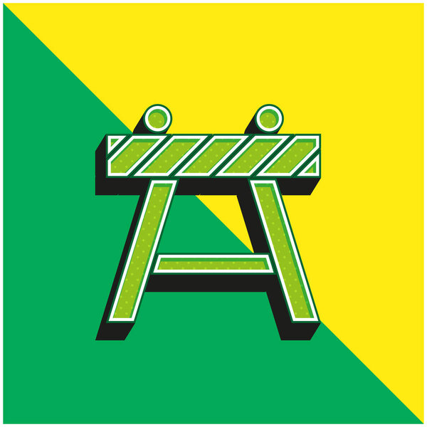 Barricade Green and yellow modern 3d vector icon logo