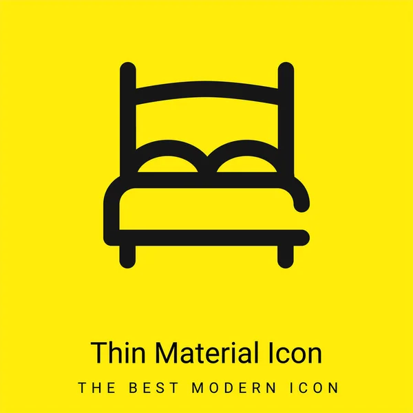 Cama Mínima Icono Material Amarillo Brillante — Vector de stock