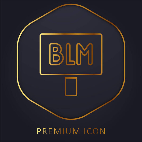 Black Lives Matter golden line premium logo or icon