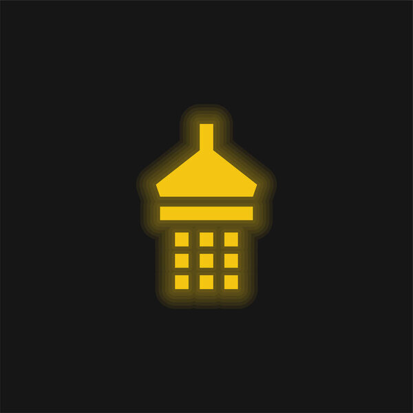 Ванная комната Душ желтый светящийся неоновый значок