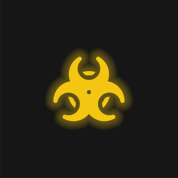 Биоопасный жёлтый светящийся неоновый значок