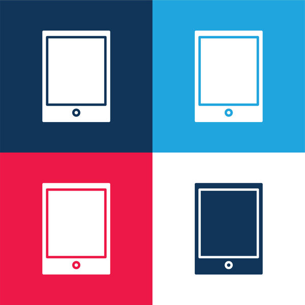 Большой Ipad синий и красный четыре цвета минимальный набор значков