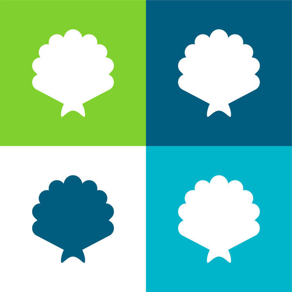 Big Shell Flat four color minimal icon set
