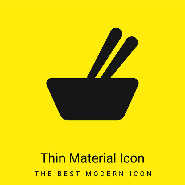 Bowl And Chopsticks minimal bright yellow material icon