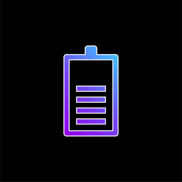 Battery With Four Bars blue gradient vector icon