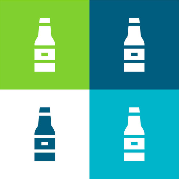 Пиво Плоский четырехцветный минимальный набор значков