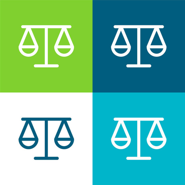 Балансировка Scale Outline Плоский четырехцветный минимальный набор значков